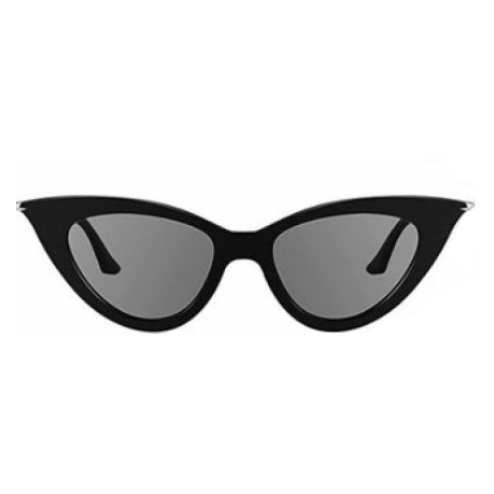 BLACK Retro Cat Eye Vintage Style Sunglasses